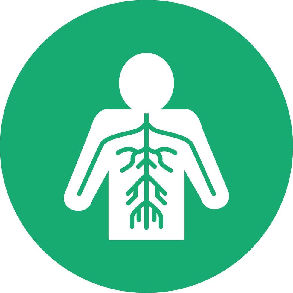 Nerves Glyph Multi Circle Icon vector