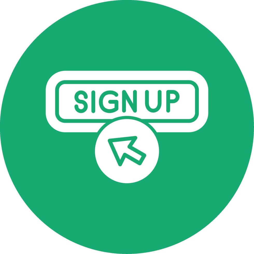 Sign Up Glyph Multi Circle Icon vector