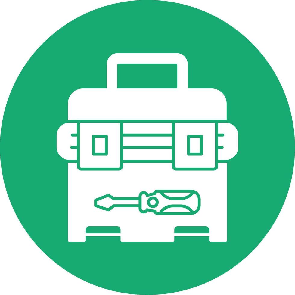 Tool Box Glyph Multi Circle Icon vector