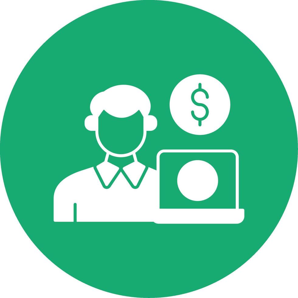 Freelancer Glyph Multi Circle Icon vector