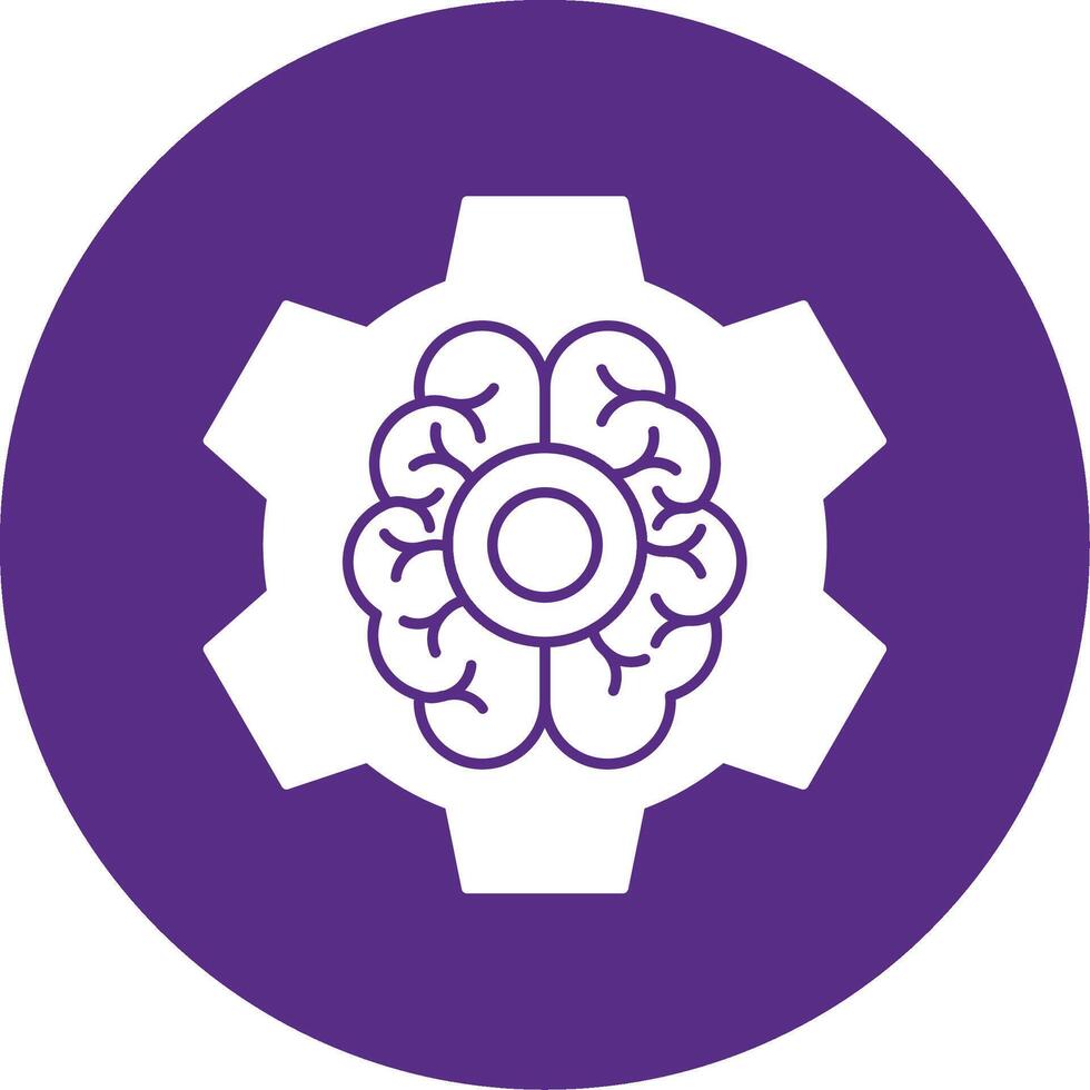 Brain Functions Glyph Multi Circle Icon vector