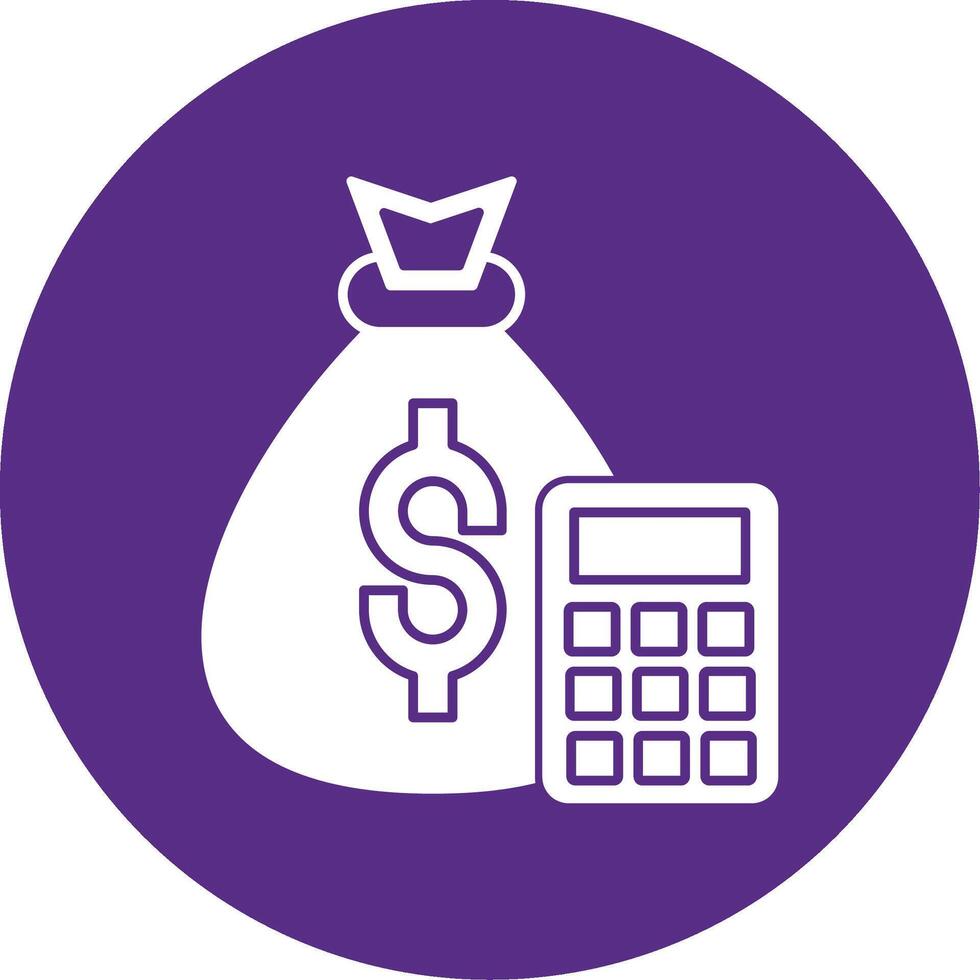 Money Bag Glyph Multi Circle Icon vector