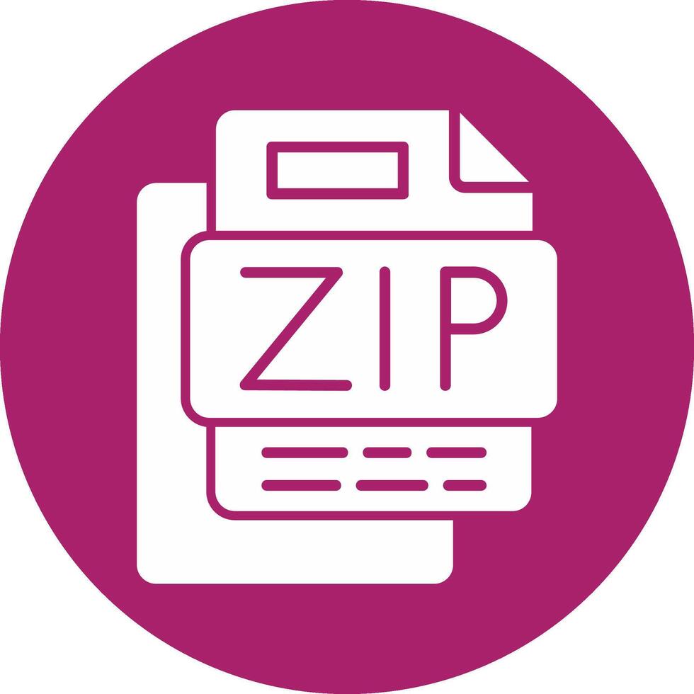 ZIP File Glyph Multi Circle Icon vector