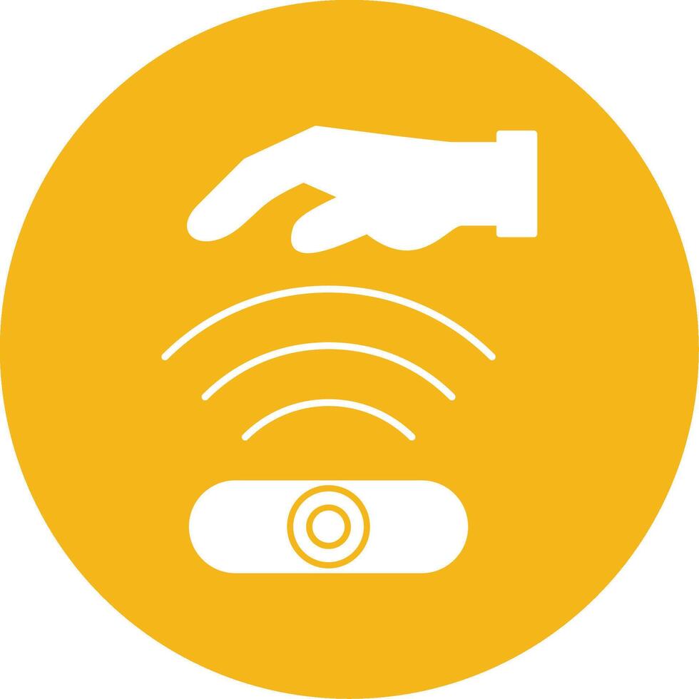 Hand Sensor Glyph Multi Circle Icon vector