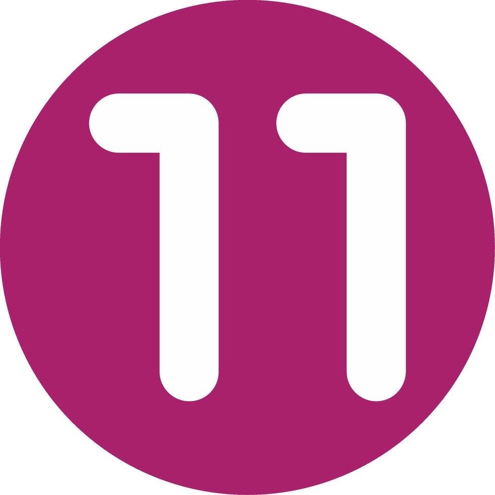 Eleven Glyph Multi Circle Icon vector