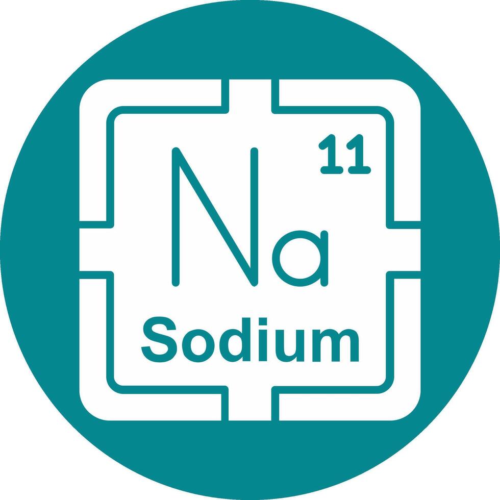 Sodium Glyph Multi Circle Icon vector