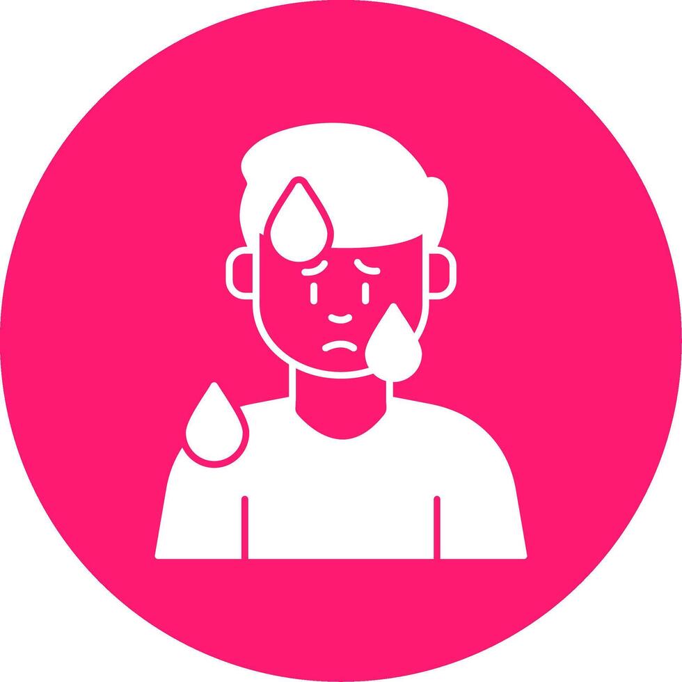 Male Sweating Glyph Multi Circle Icon vector