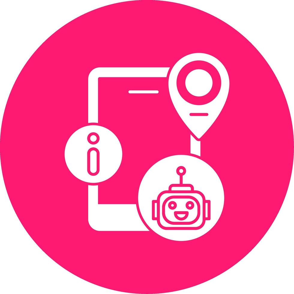 Virtual Assistant Glyph Multi Circle Icon vector