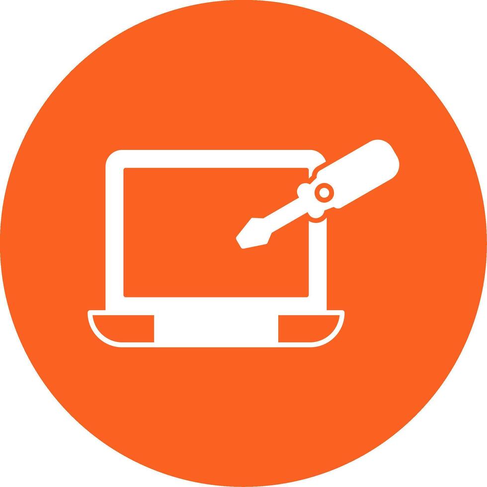Laptop Repair Glyph Multi Circle Icon vector