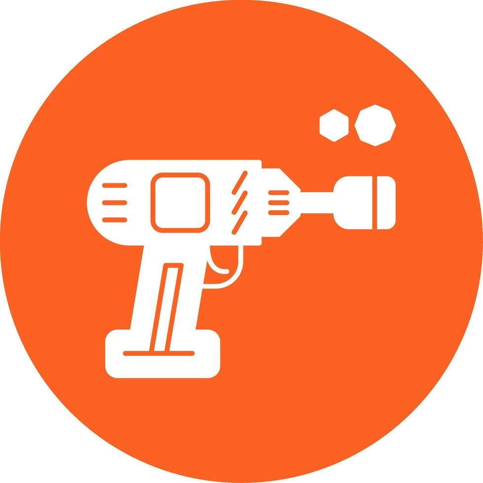 Impact Wrench Glyph Multi Circle Icon vector