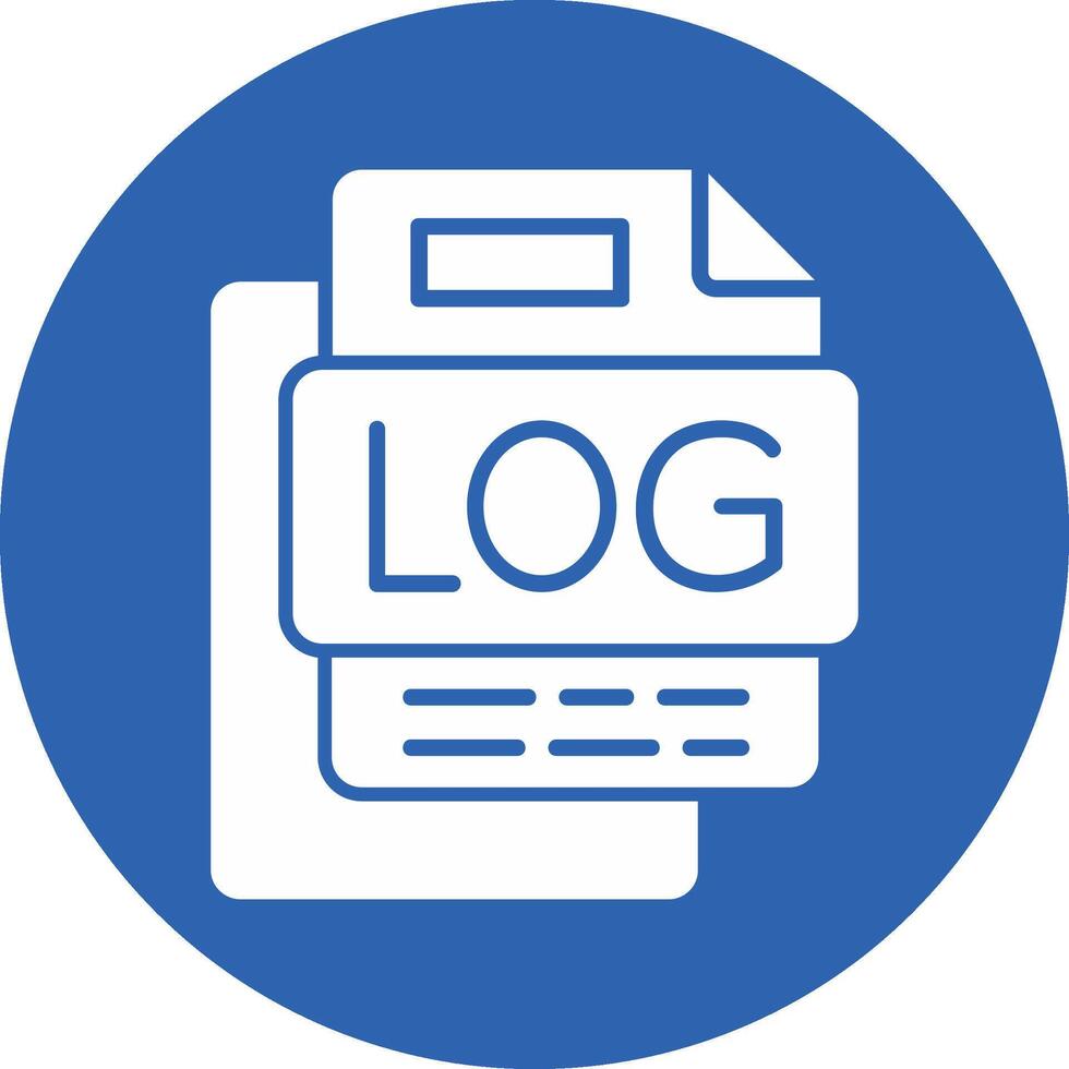 LOG File Glyph Multi Circle Icon vector