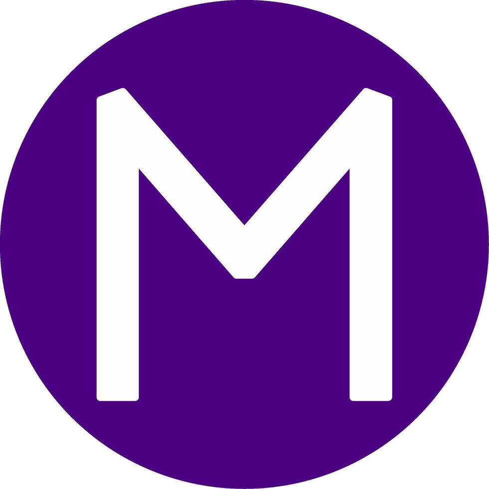 Capital M Icon vector