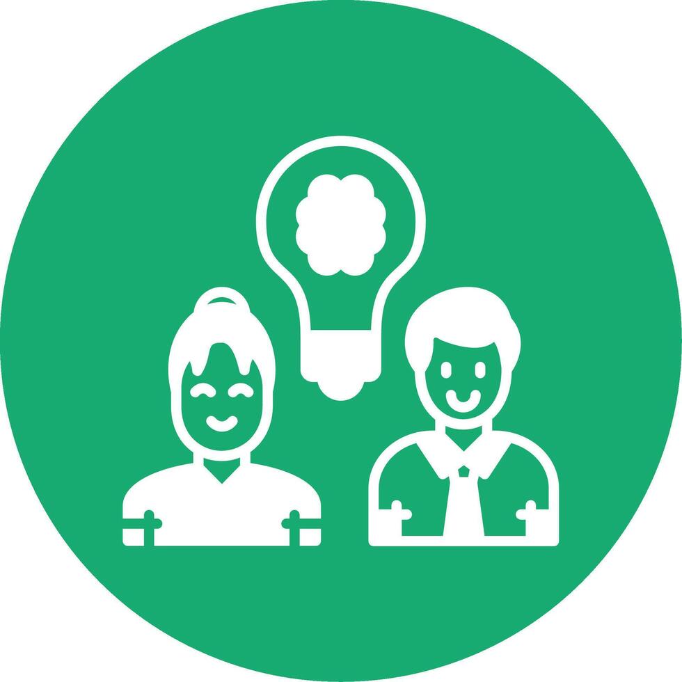 Team Idea Glyph Multi Circle Icon vector