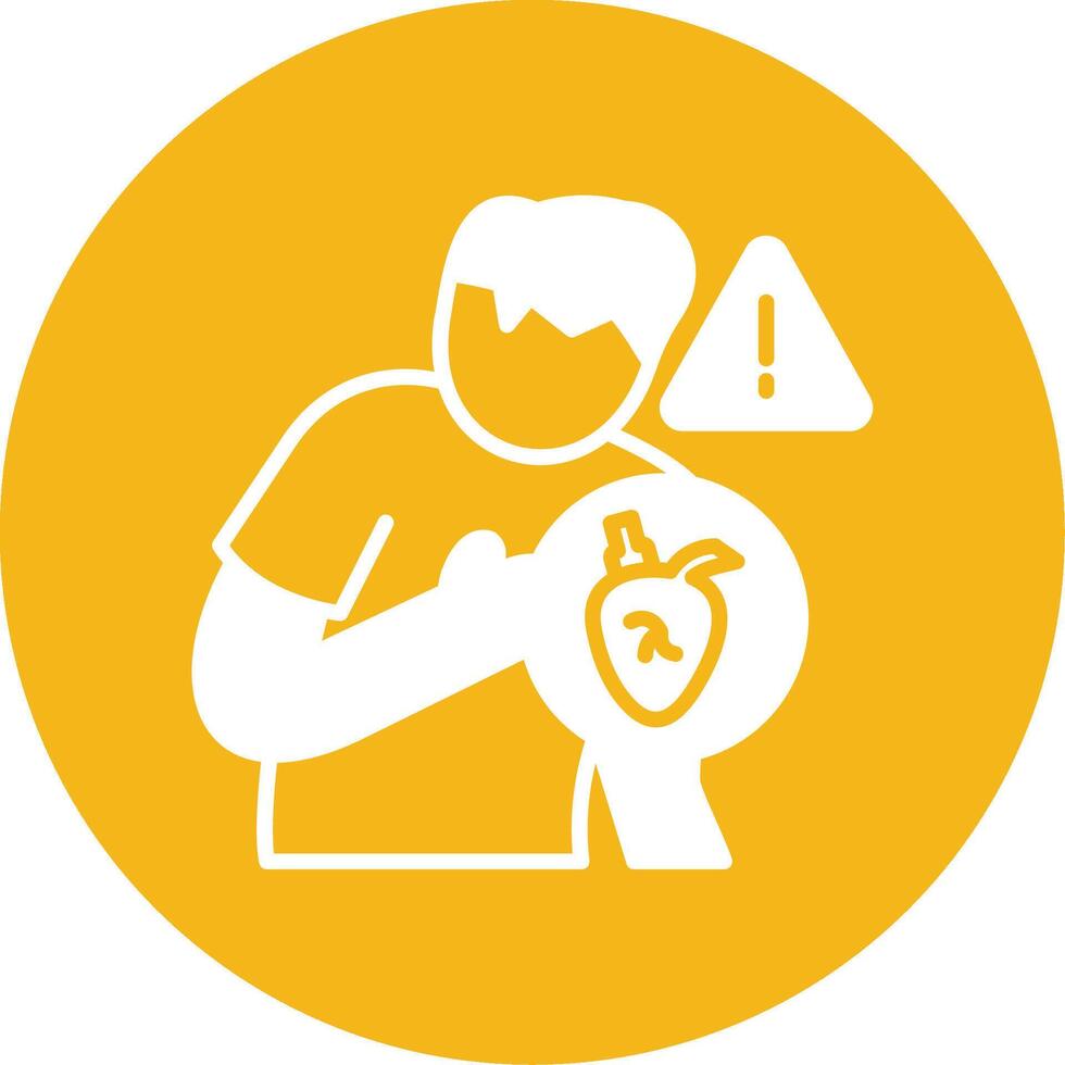 Heart Attack Glyph Multi Circle Icon vector