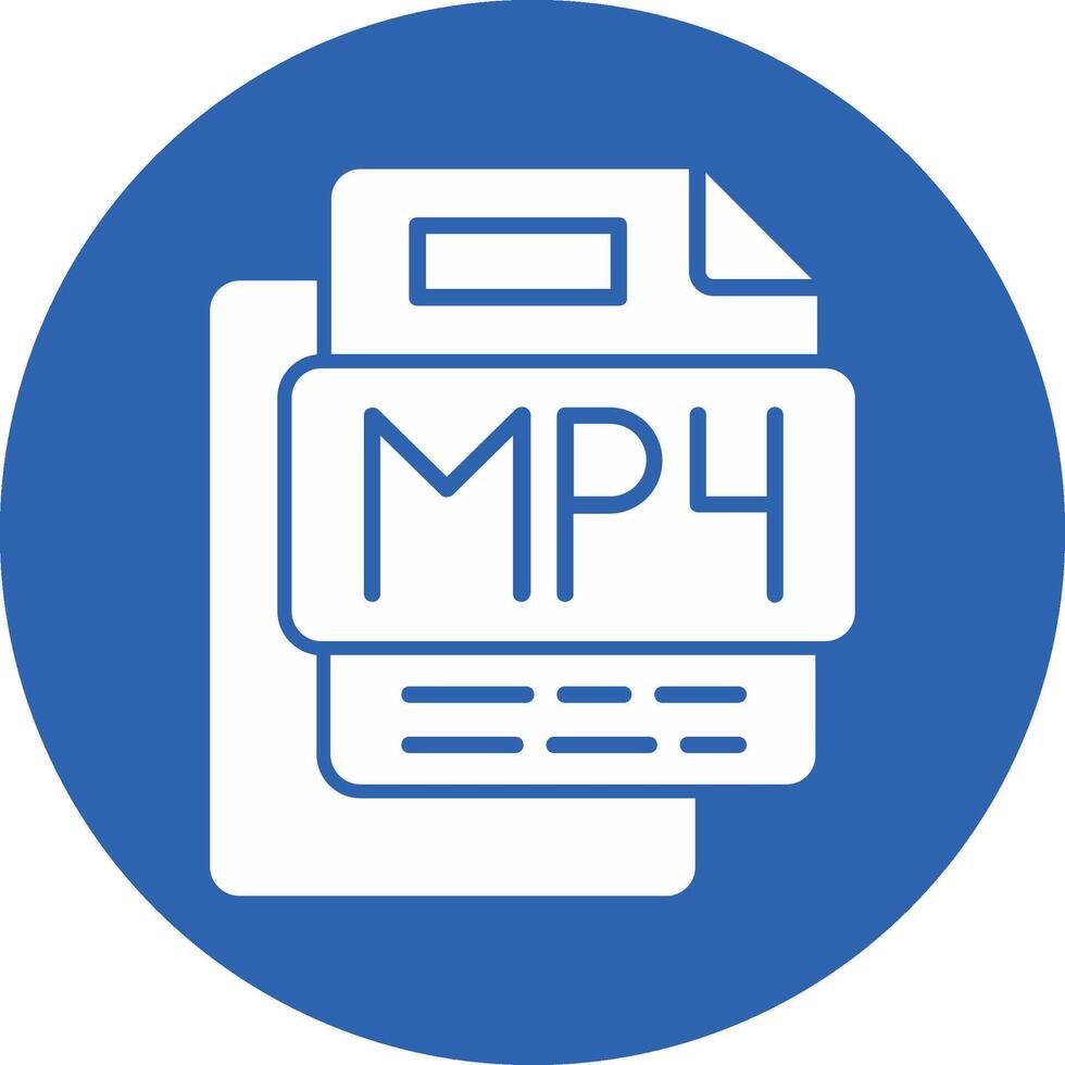 MP4 Music File Glyph Multi Circle Icon vector