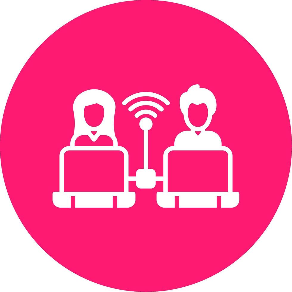 Remote Access Glyph Multi Circle Icon vector