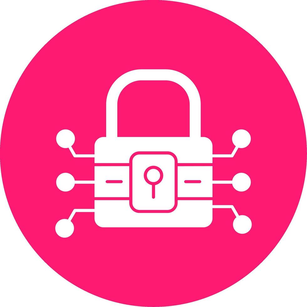 Lock Glyph Multi Circle Icon vector