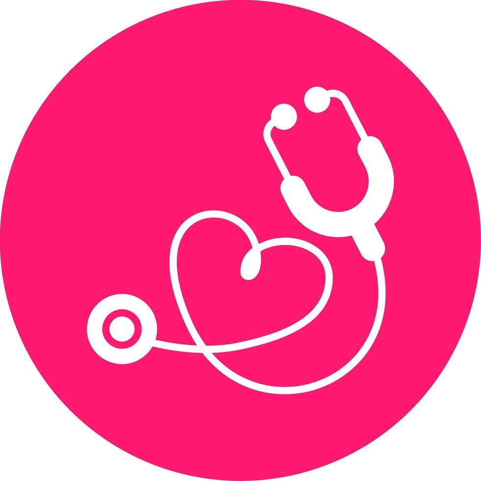 Stethoscope Glyph Multi Circle Icon vector