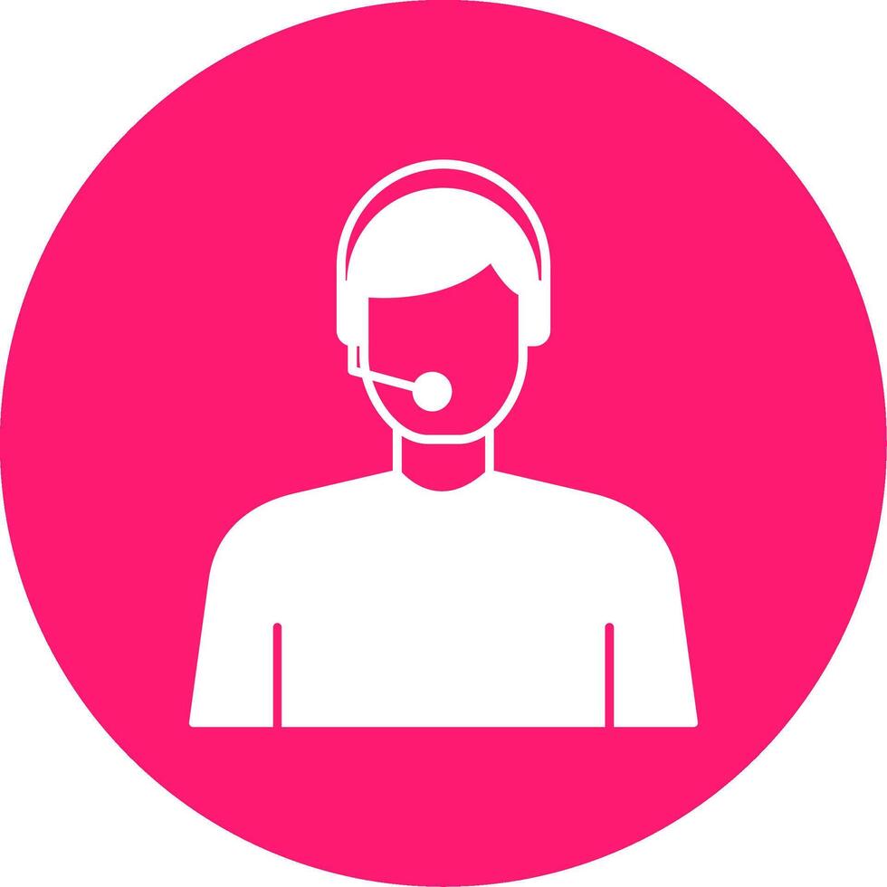 Virtual Assistant Glyph Multi Circle Icon vector