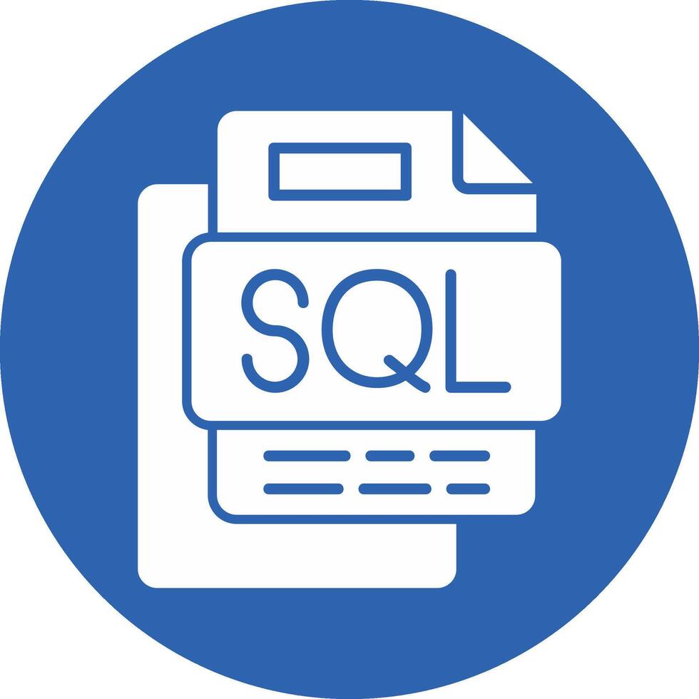 SQL File Glyph Multi Circle Icon vector