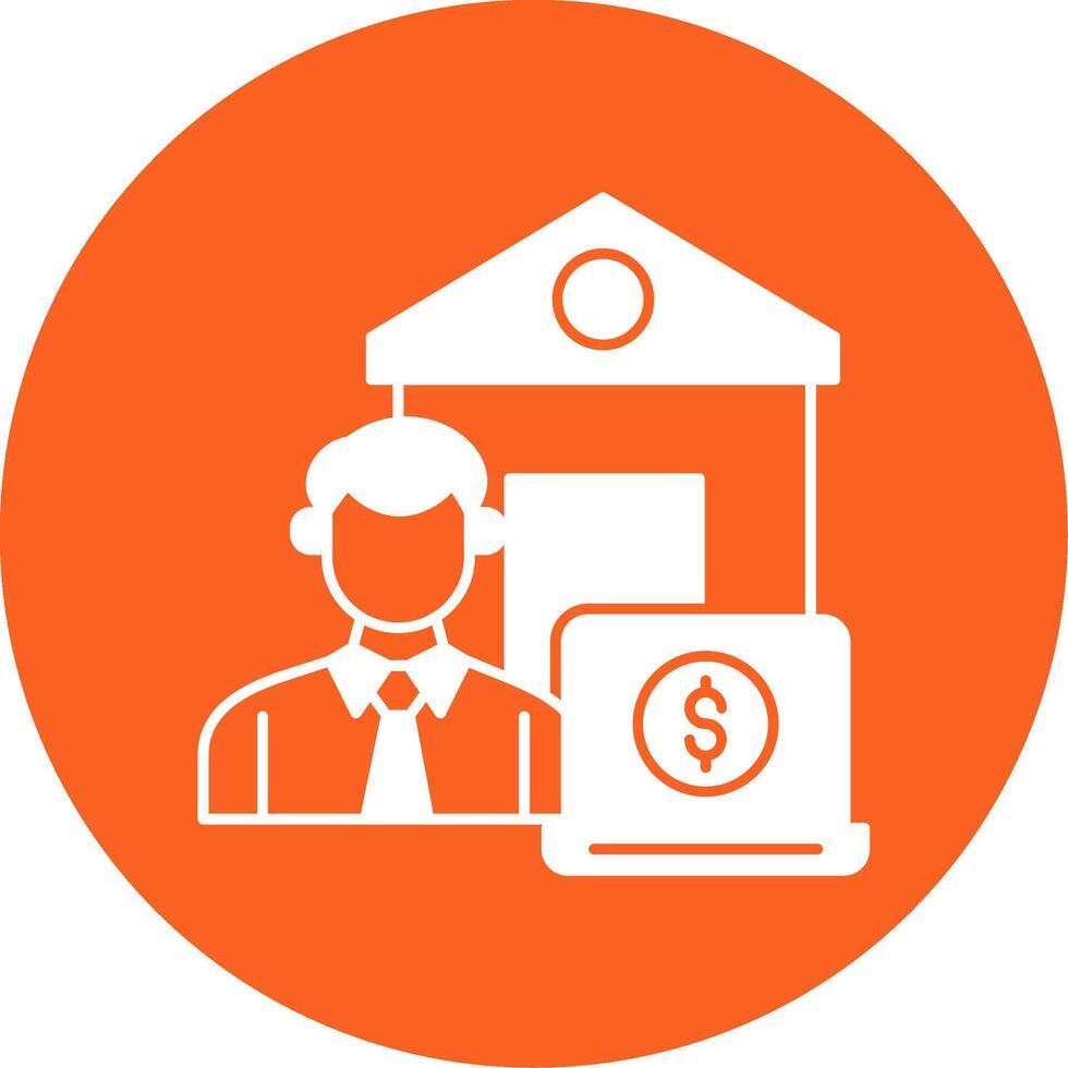 Work From Home Glyph Multi Circle Icon vector