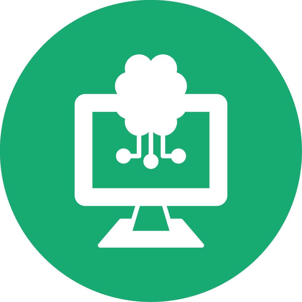 Artificial Intelligence Glyph Multi Circle Icon vector