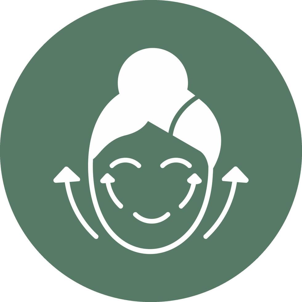 Facial Massage Glyph Multi Circle Icon vector
