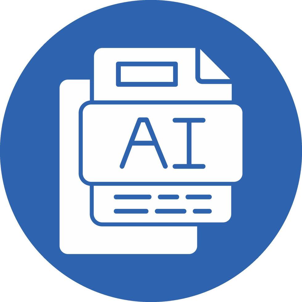 AI File Glyph Multi Circle Icon vector