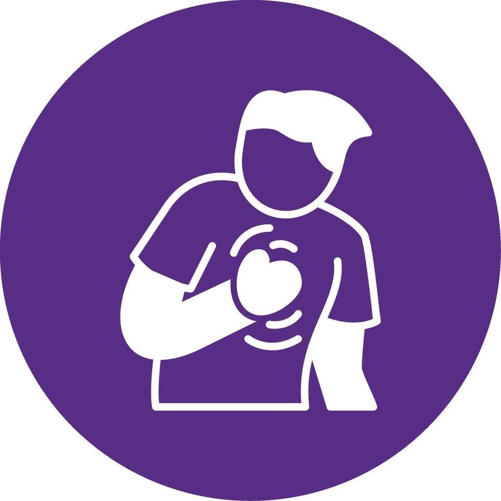 Chest Pain Glyph Multi Circle Icon vector