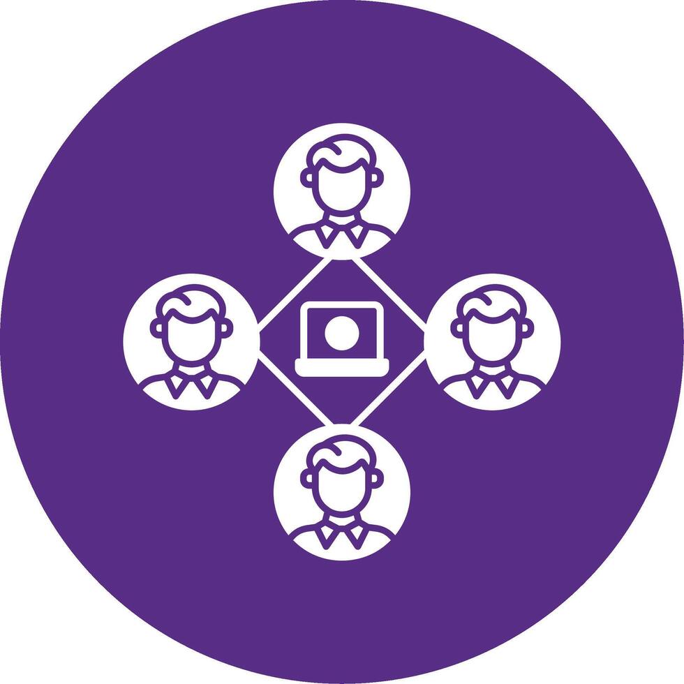 Remote Job Glyph Multi Circle Icon vector