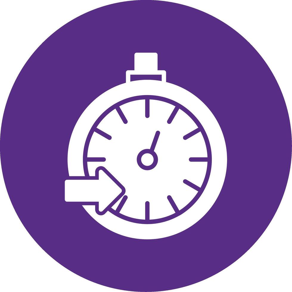 Pace Clock Glyph Multi Circle Icon vector