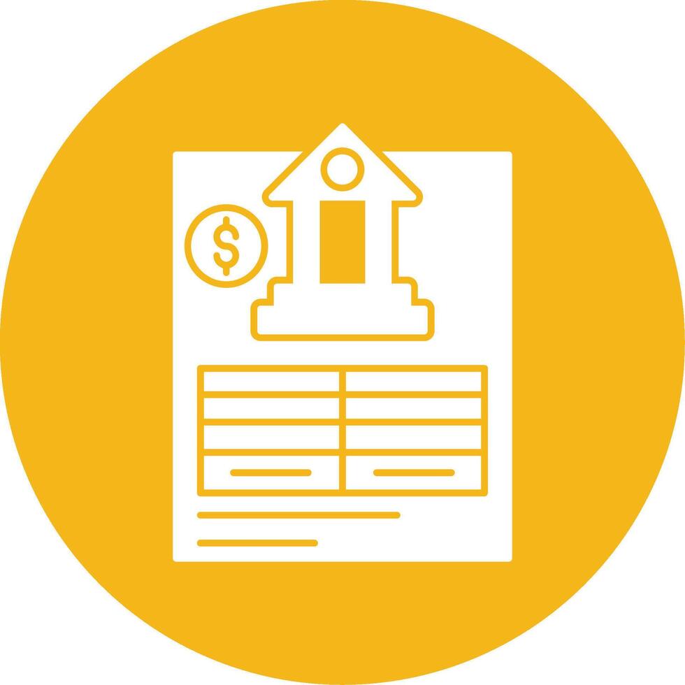 Bank Statement Glyph Multi Circle Icon vector