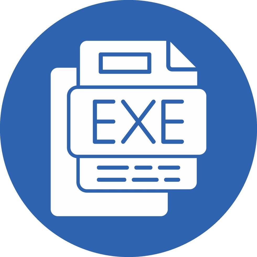 EXE File Glyph Multi Circle Icon vector