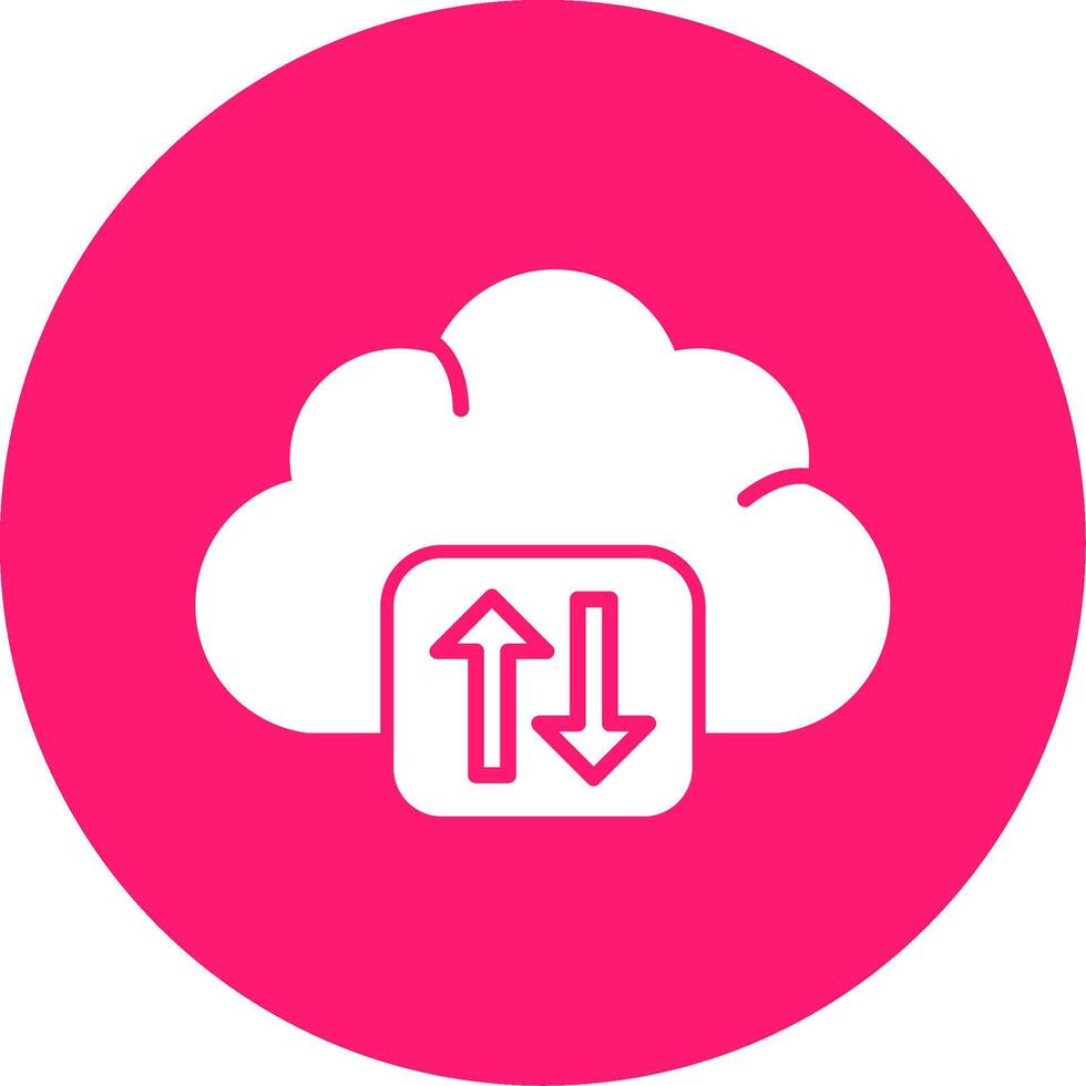 Cloud Service Glyph Multi Circle Icon vector