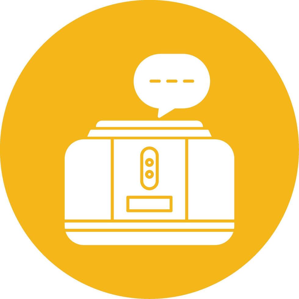 Virtual Assistant Glyph Multi Circle Icon vector