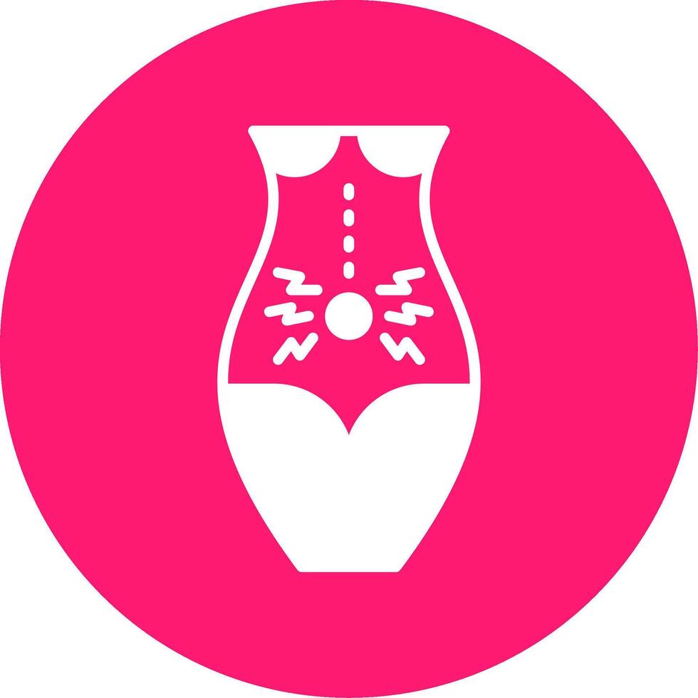 Belly Pain Glyph Multi Circle Icon vector