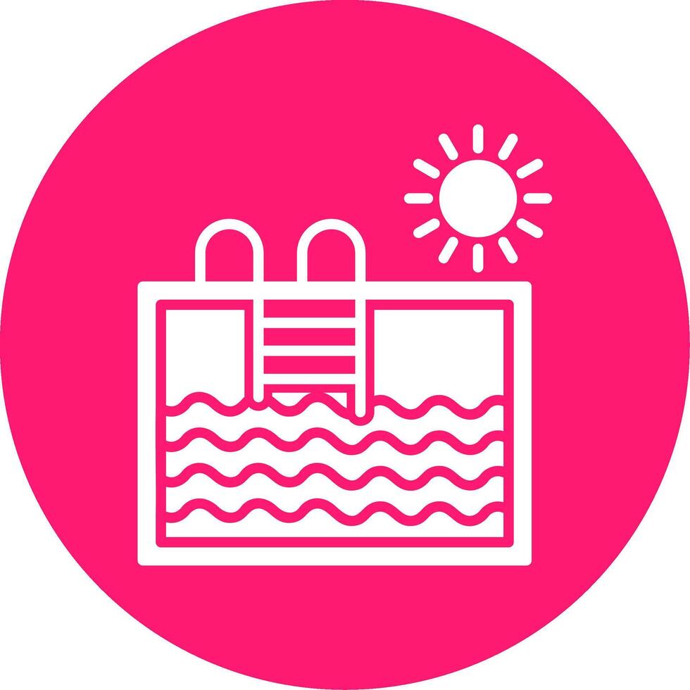Swimming Pool Glyph Multi Circle Icon vector