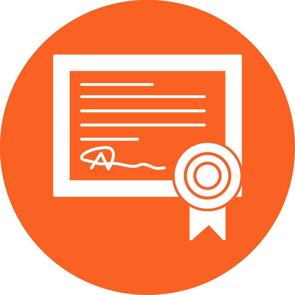 Diploma Certificate Glyph Multi Circle Icon vector