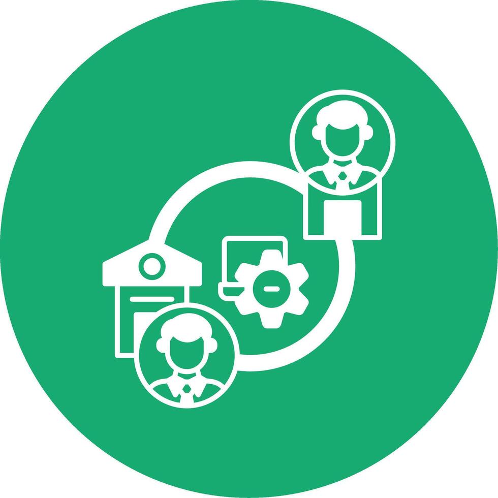 Hybrid Work Glyph Multi Circle Icon vector