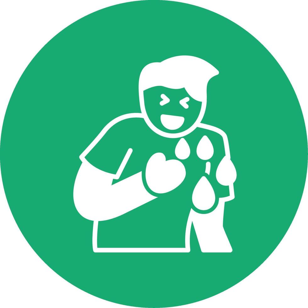 Hemoptysis Glyph Multi Circle Icon vector
