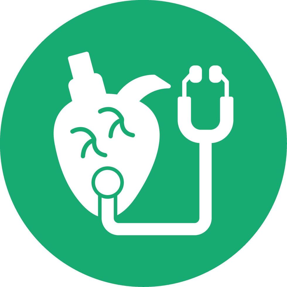 Heart Checkup Glyph Multi Circle Icon vector