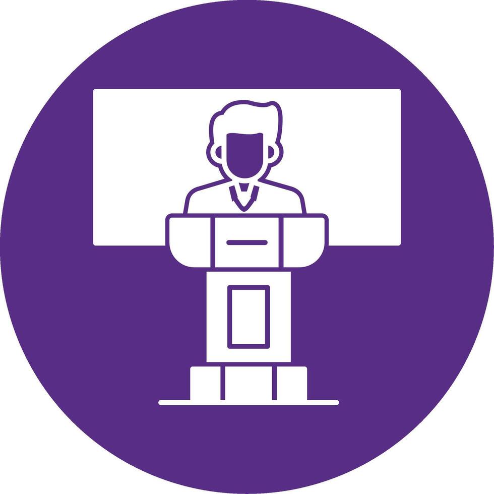 Lecture Glyph Multi Circle Icon vector