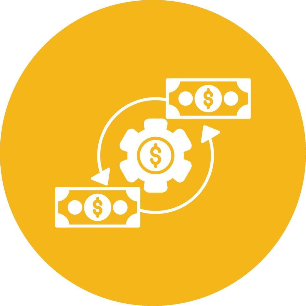 Cash Flow Glyph Multi Circle Icon vector