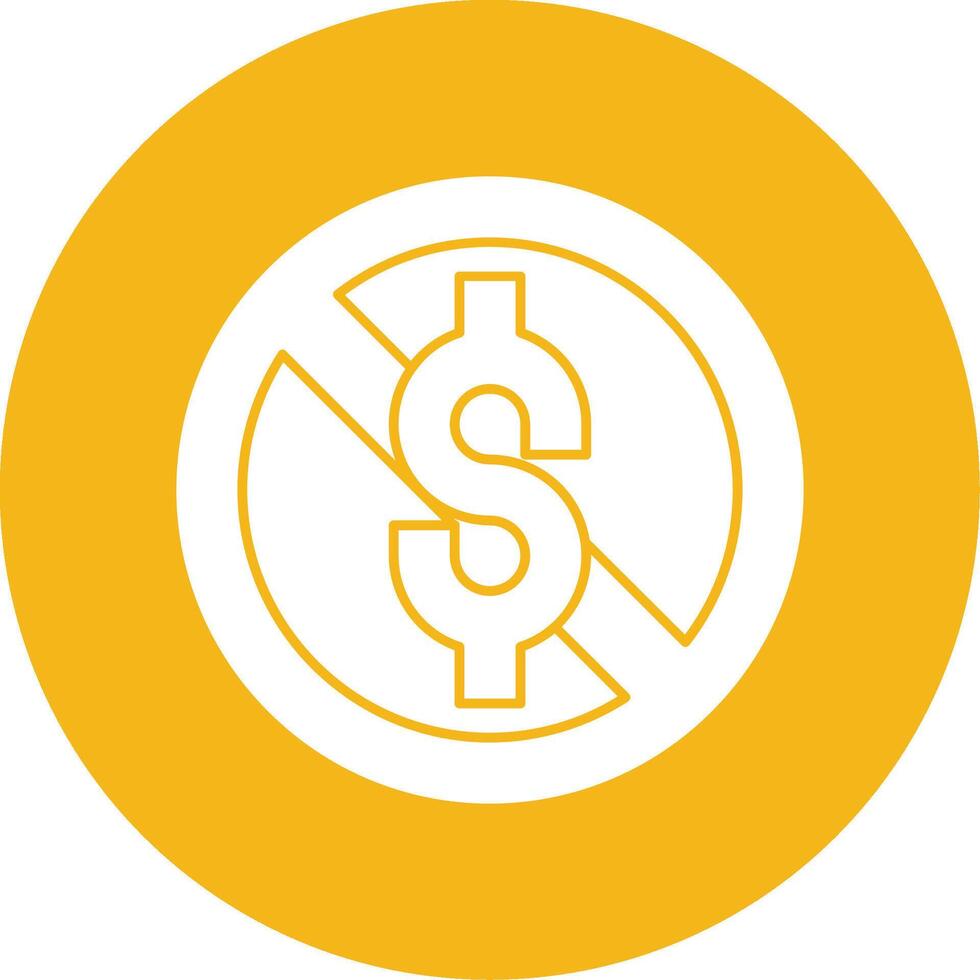 No Sales Glyph Multi Circle Icon vector