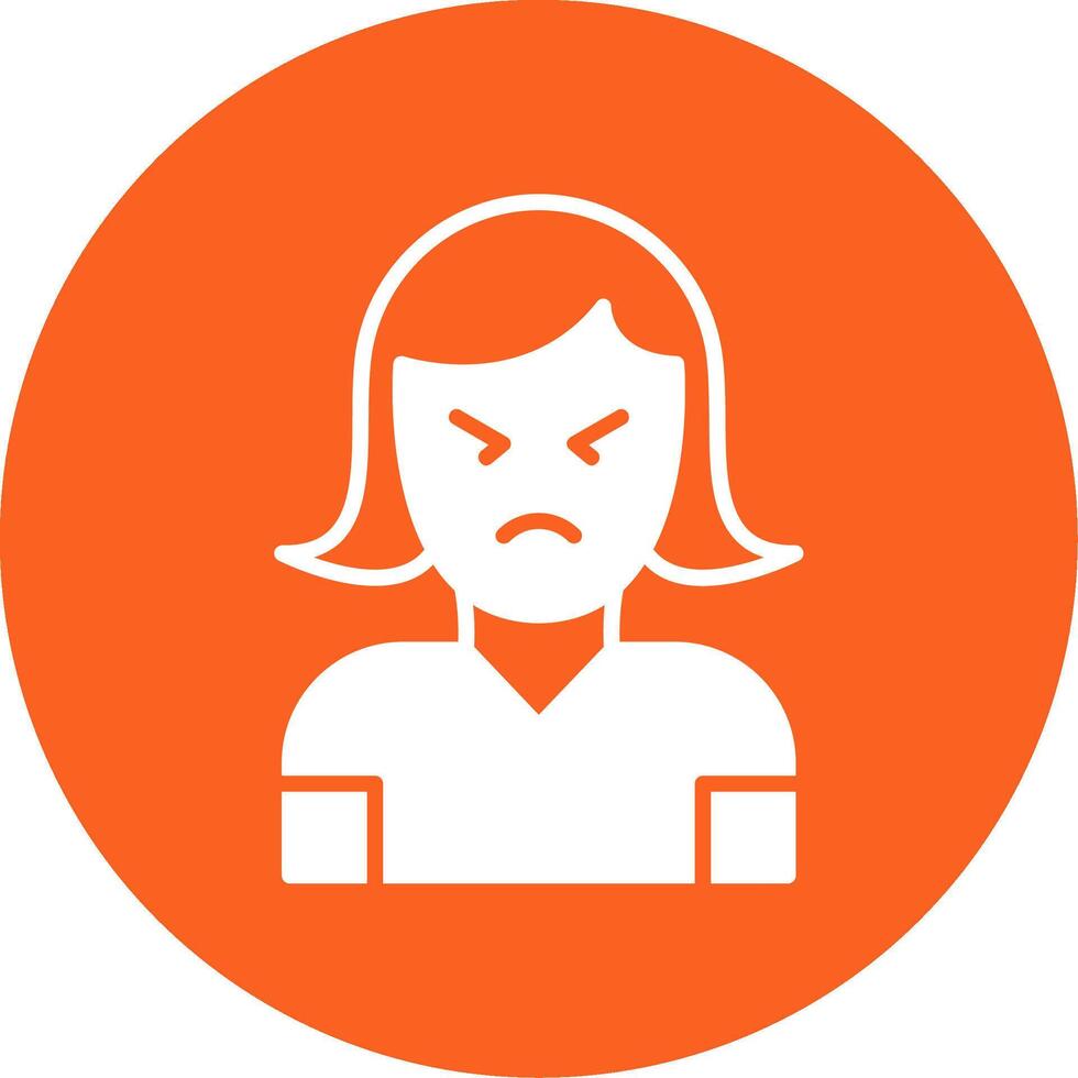 Anger Glyph Multi Circle Icon vector