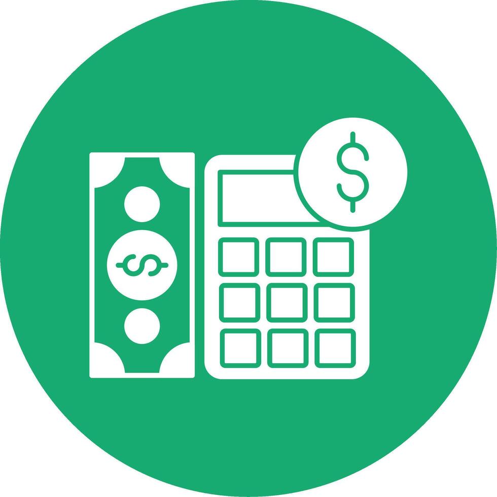 Budgeting Glyph Multi Circle Icon vector