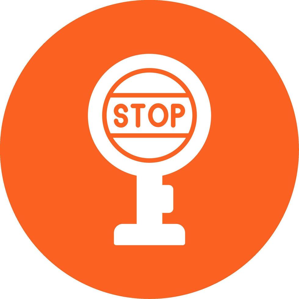 Stop Sign Board Glyph Multi Circle Icon vector