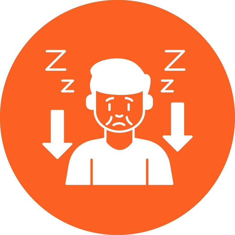 Tiredness Glyph Multi Circle Icon vector