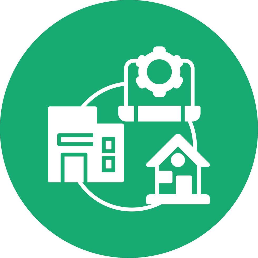 Hybrid Work Glyph Multi Circle Icon vector