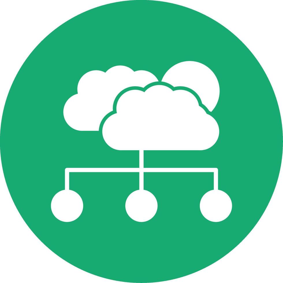Cloud Glyph Multi Circle Icon vector